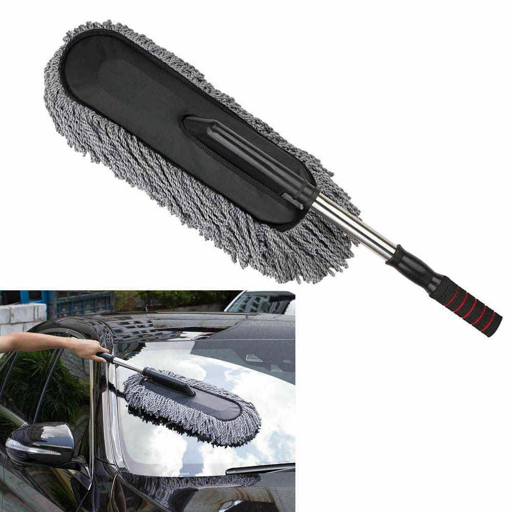 Large Car Cleaning Duster Cars Home Wax Treated Microfiber Plastic Handle Brush