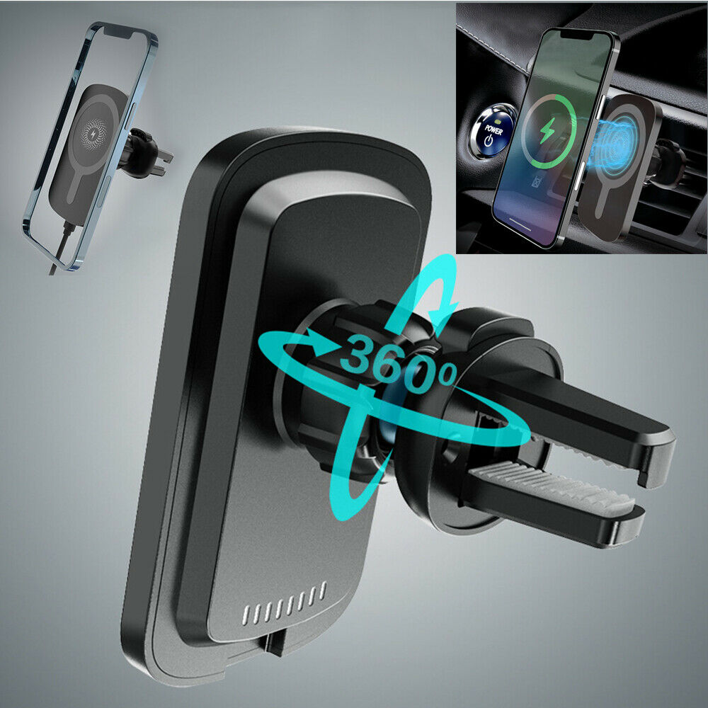 New Car Mount Wireless Fast Charger Phone Mount Holder For iPhone Mini /Pro/Max Magnetic Wireless Chargers Car Air Vent Stand Mount Phone Holder Fast Charging Station For iPhone