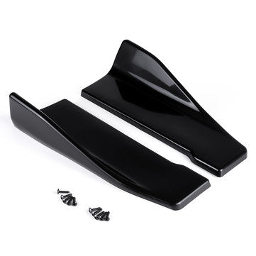 2Pcs 35CM Black Universal Car Side Skirt Rear Bumper Lip Splitter Winglet Aprons