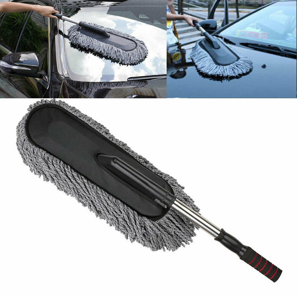 Large Car Cleaning Duster Cars Home Wax Treated Microfiber Plastic Handle Brush