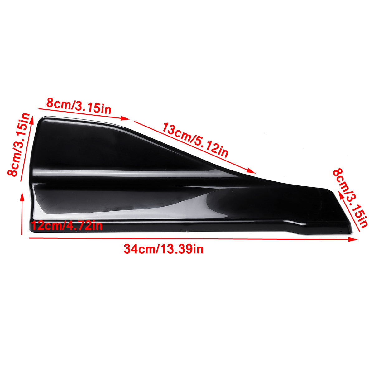 2Pcs 35CM Black Universal Car Side Skirt Rear Bumper Lip Splitter Winglet Aprons