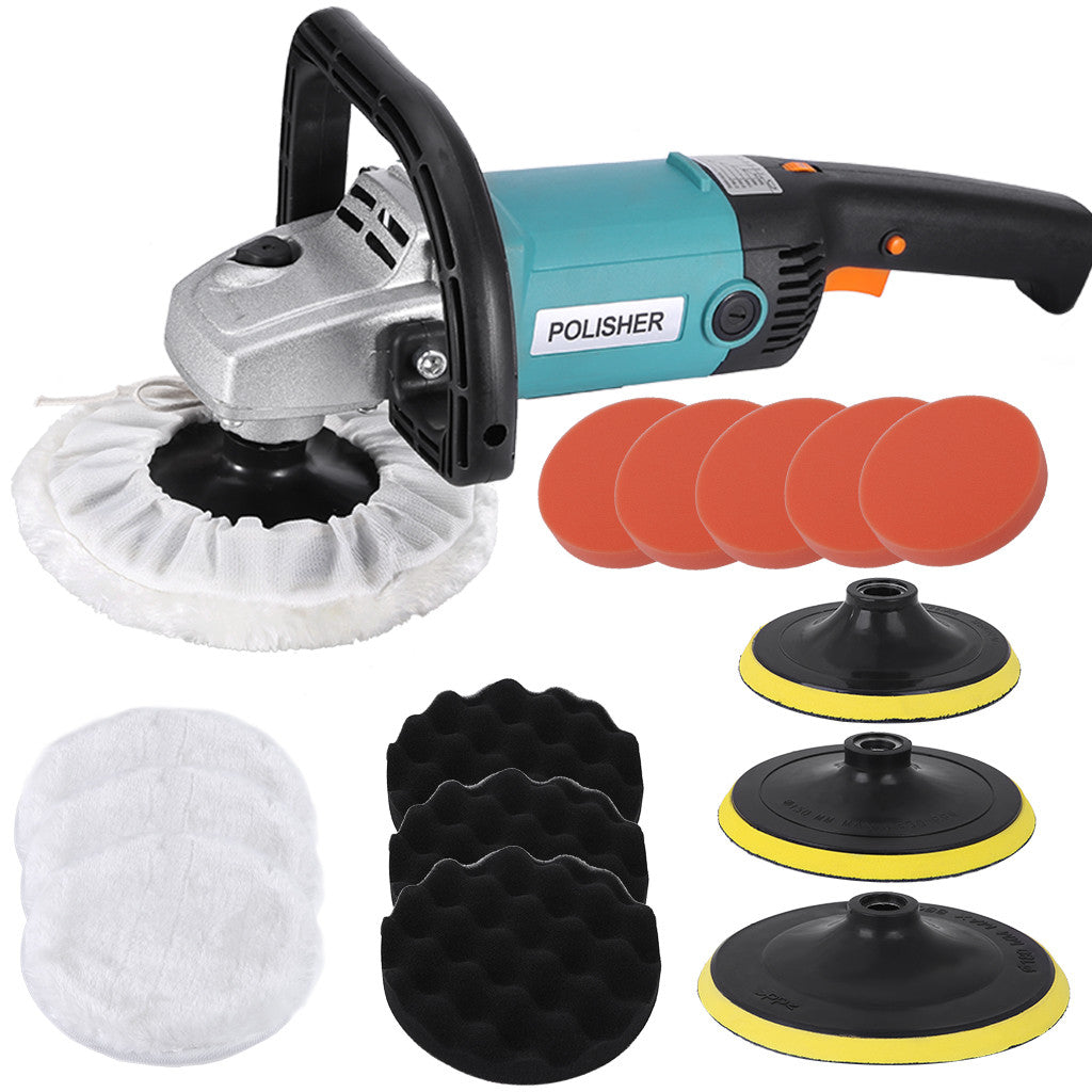 Electric Car Polisher Buffer Sander Waxer Kit Variable 6-Speed 7Inch 1400w