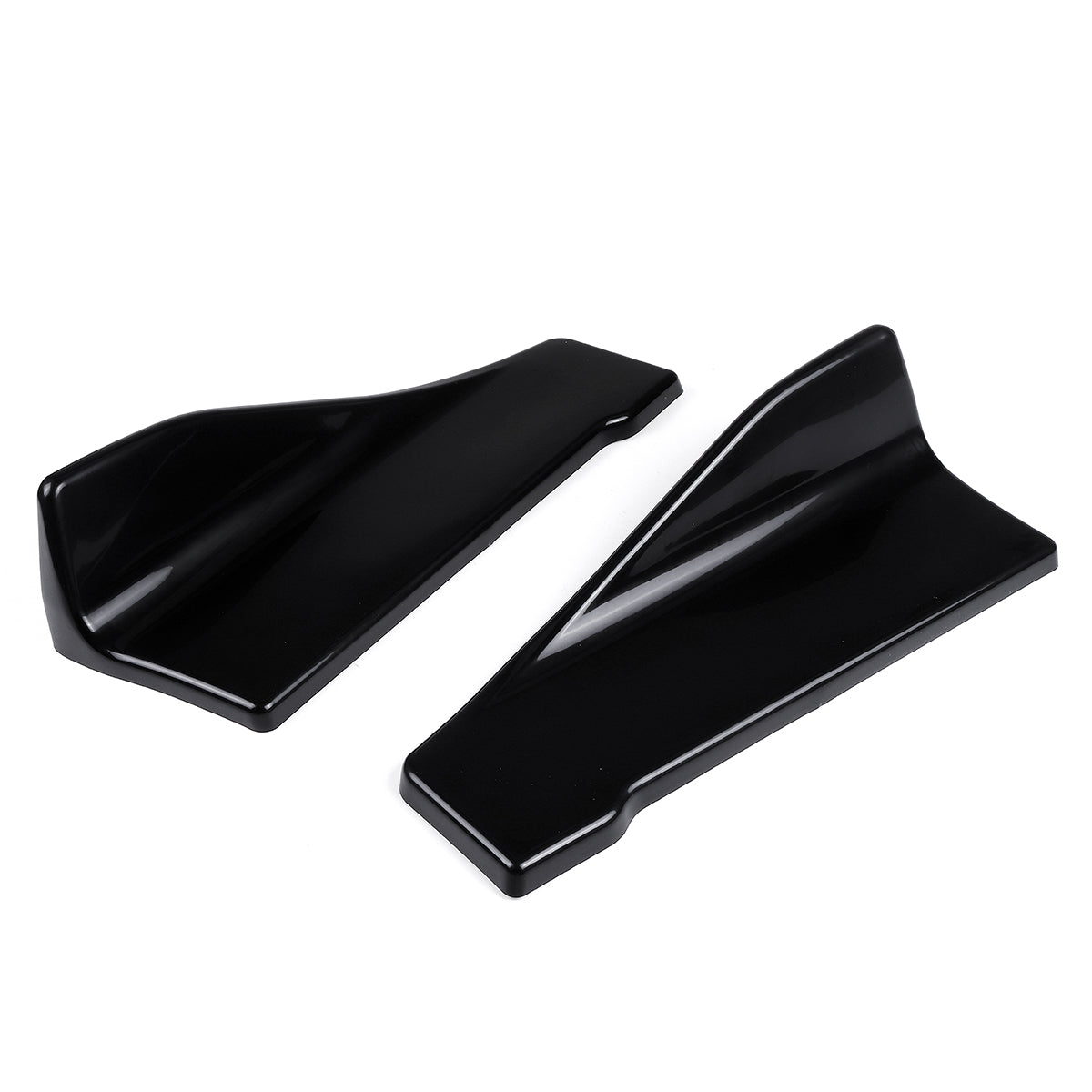 2Pcs 35CM Black Universal Car Side Skirt Rear Bumper Lip Splitter Winglet Aprons