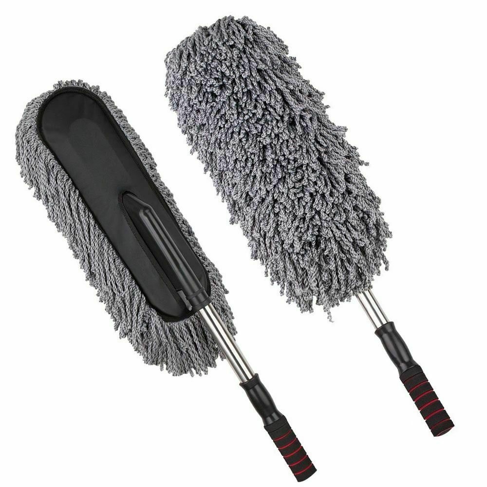 Large Car Cleaning Duster Cars Home Wax Treated Microfiber Plastic Handle Brush