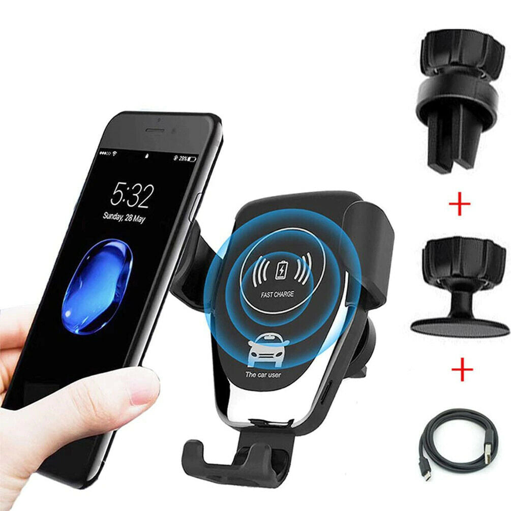 10W QI Wireless Fast Car Charger Mount Holder Stand Automatic Clamping Charging